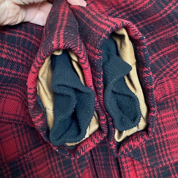 Vintage Woolrich Coat Men 42 Red Black Buffalo Plaid Mackinaw 70s Wool Hunting - Picture 9 of 16